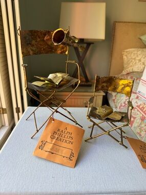 Ralph Phillips Copper Director Chair’s Sculptures - with tags